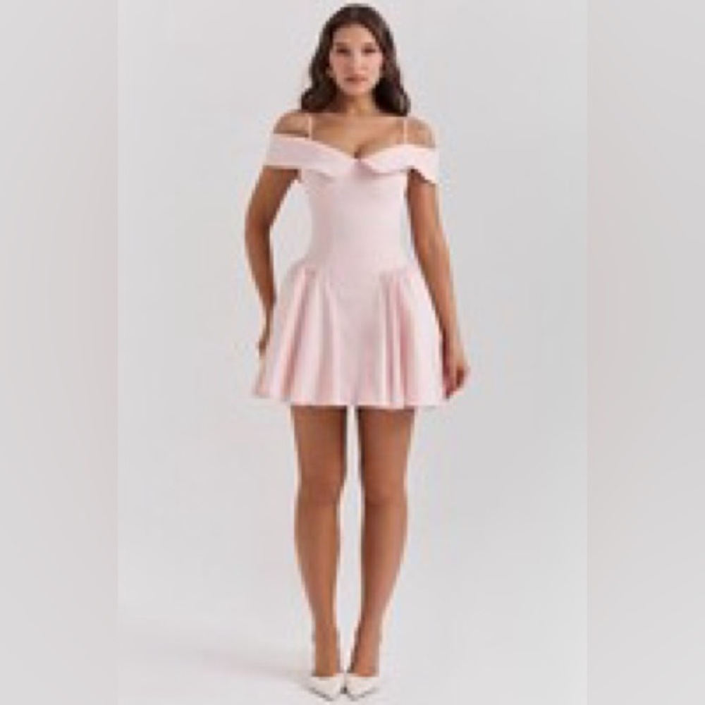 Elegant Pink Off-Shoulder Dress